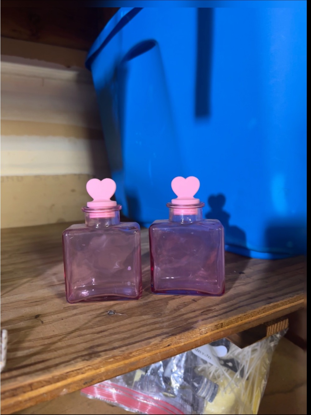 Target Pink Glass Heart-Top Perfume Bottles Set